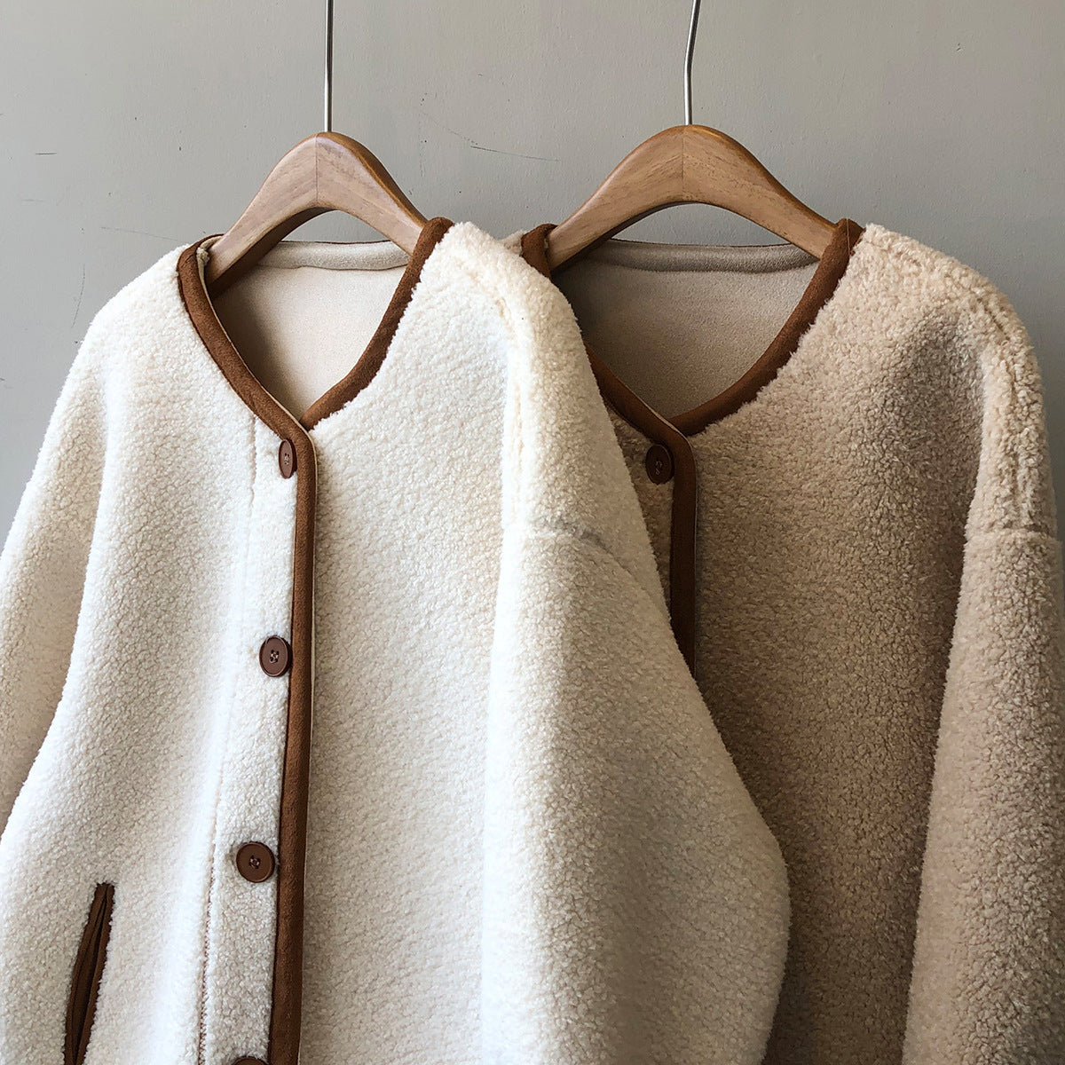 Warm Cozy Women's Fleece Coat - Boxy, Polyester, Winter