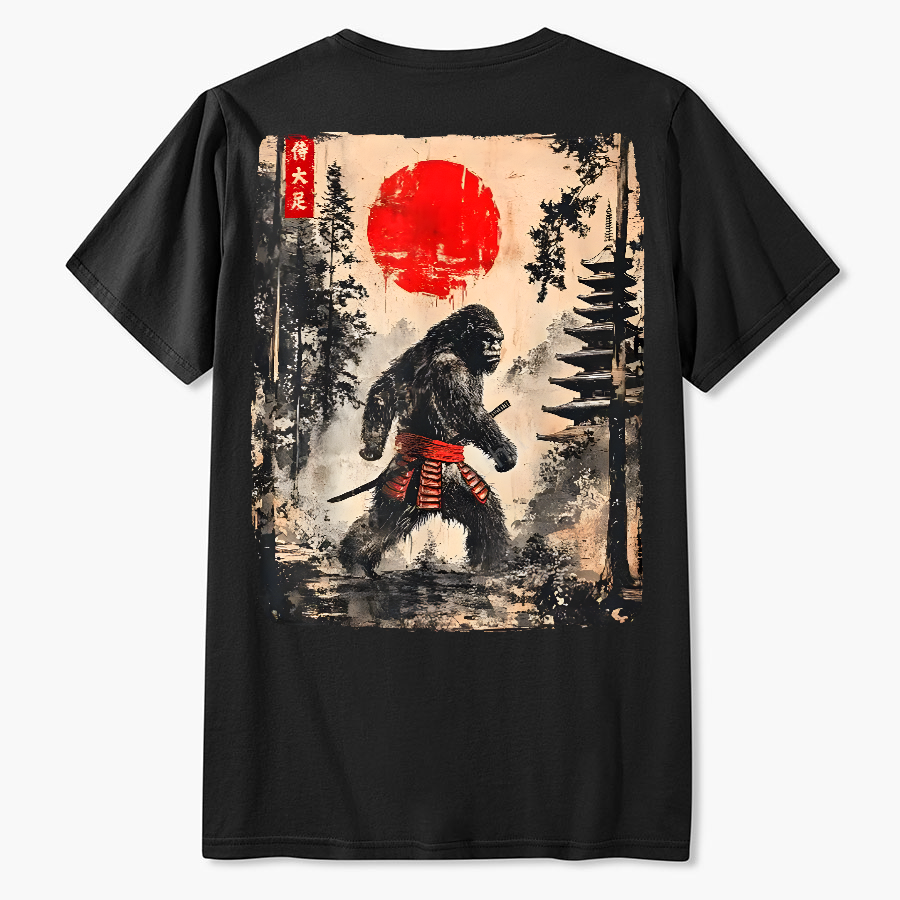 Funny Samurai Ukiyo-e Vintage Graphic  T-Shirt