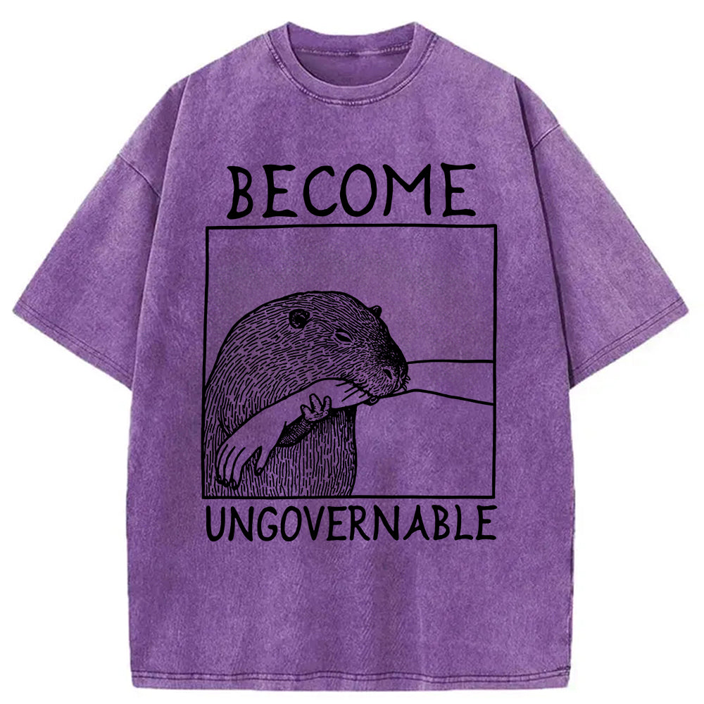 bbb Become Ungovernable Capybara Bites People Washed T-Shirt