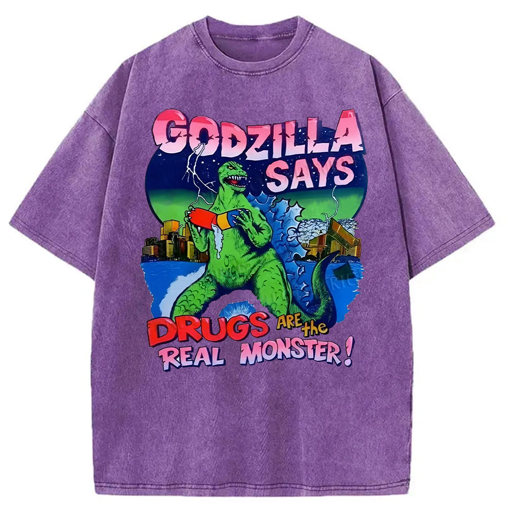 bbb Godzilla Says Washed T-Shirt