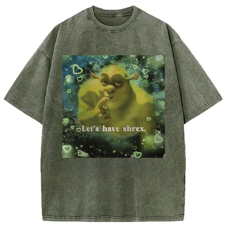 bbb Let's Have Shrex Ironic Funny Washed T-Shirt
