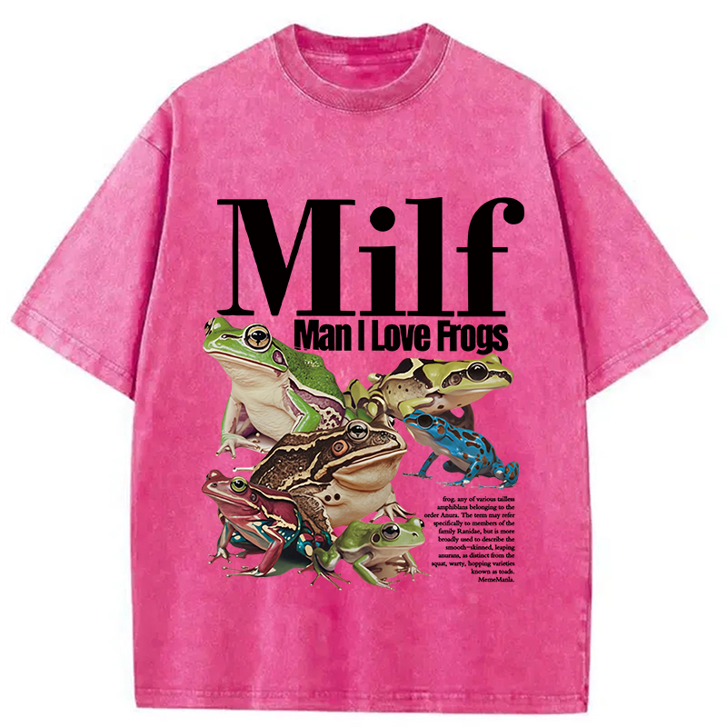 bbb Man I Love Frogs Meme Washed T-Shirt