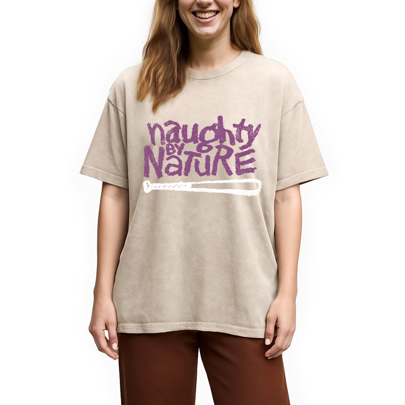 bbb Logo Naughty By Nature Hiphop Washed T-Shirt