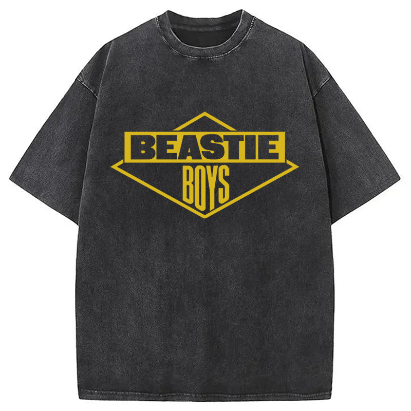 bbb Vintage Black Logo Beastie Boys Hiphop Washed T-Shirt