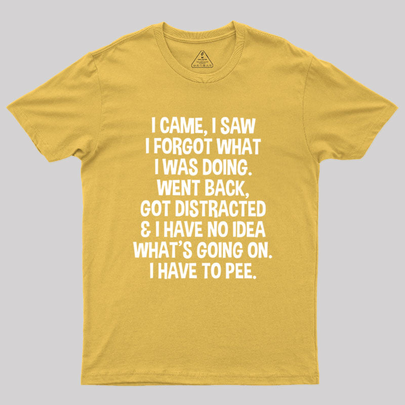 I Came I Saw I Forgot What I Was Doing  T-Shirt