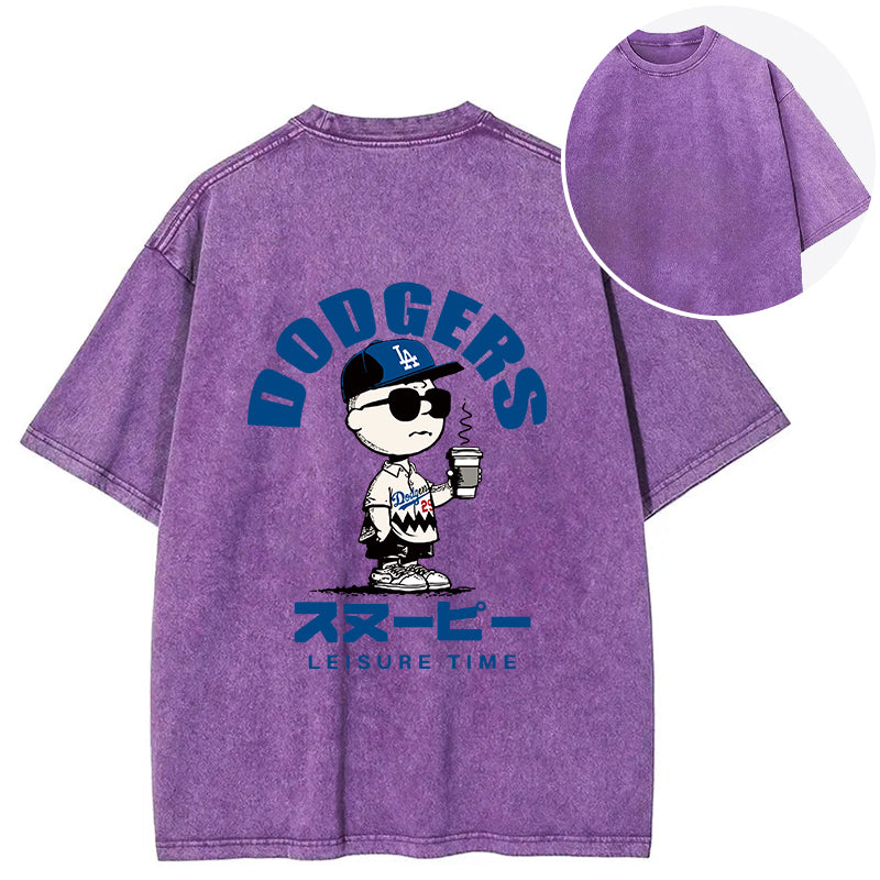 bbb Dodger Snoopy Vintage Japanese Back Washed T-Shirt