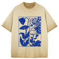 bbb Woodcut Flowers Gradient Washed T-Shirt