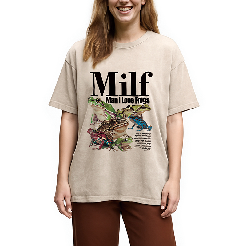 bbb Man I Love Frogs Meme Washed T-Shirt