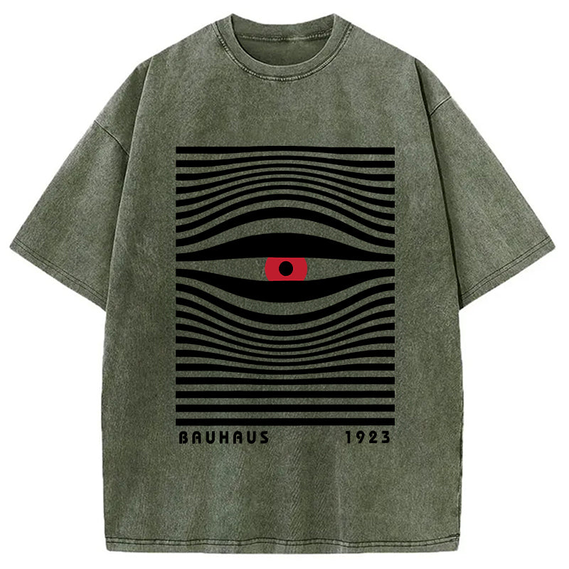 bbb Geometric Eyes Printed Washed T-Shirt