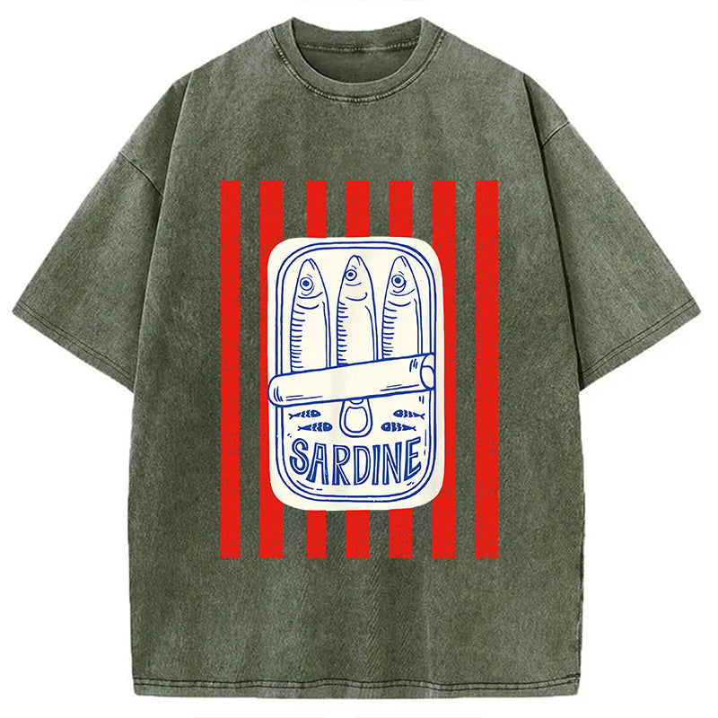 bbb Les Sardines Red Stripes Fisherman Washed T-Shirt