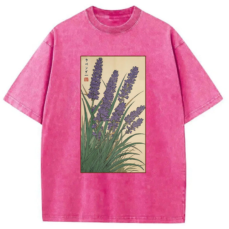 bbb Lavender Ukiyo-e Japanese Washed T-Shirt