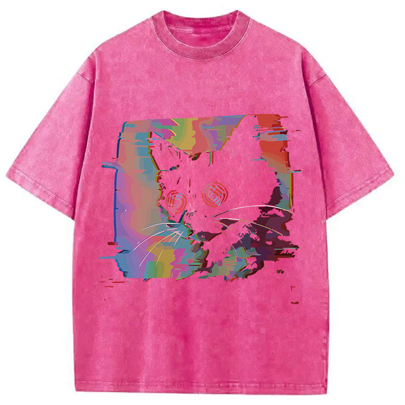 bbb Glitch Cat Washed T-Shirt