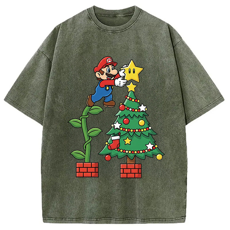 bbb Super Mario Christmas Washed T-Shirt