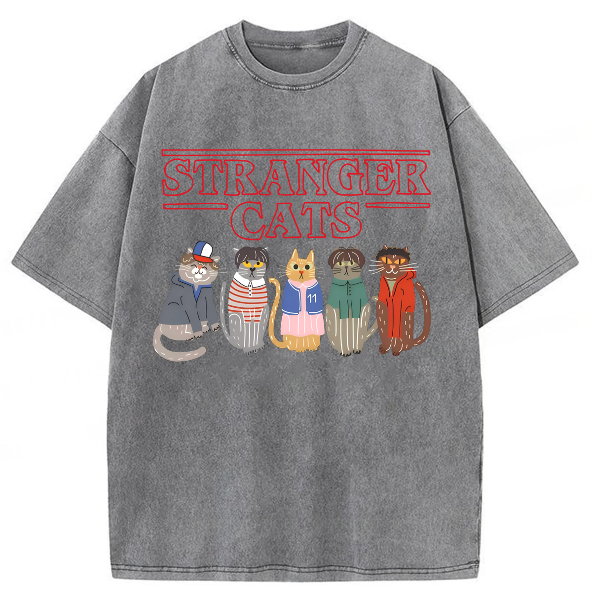 bbb Stranger Cats Washed T-shirt
