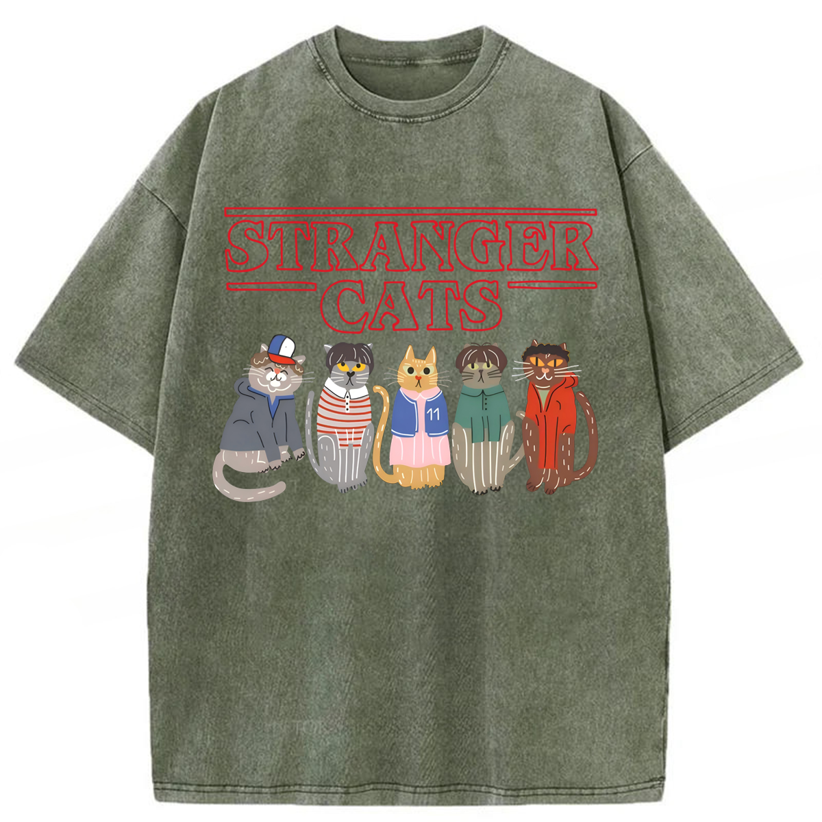 bbb Stranger Cats Washed T-shirt