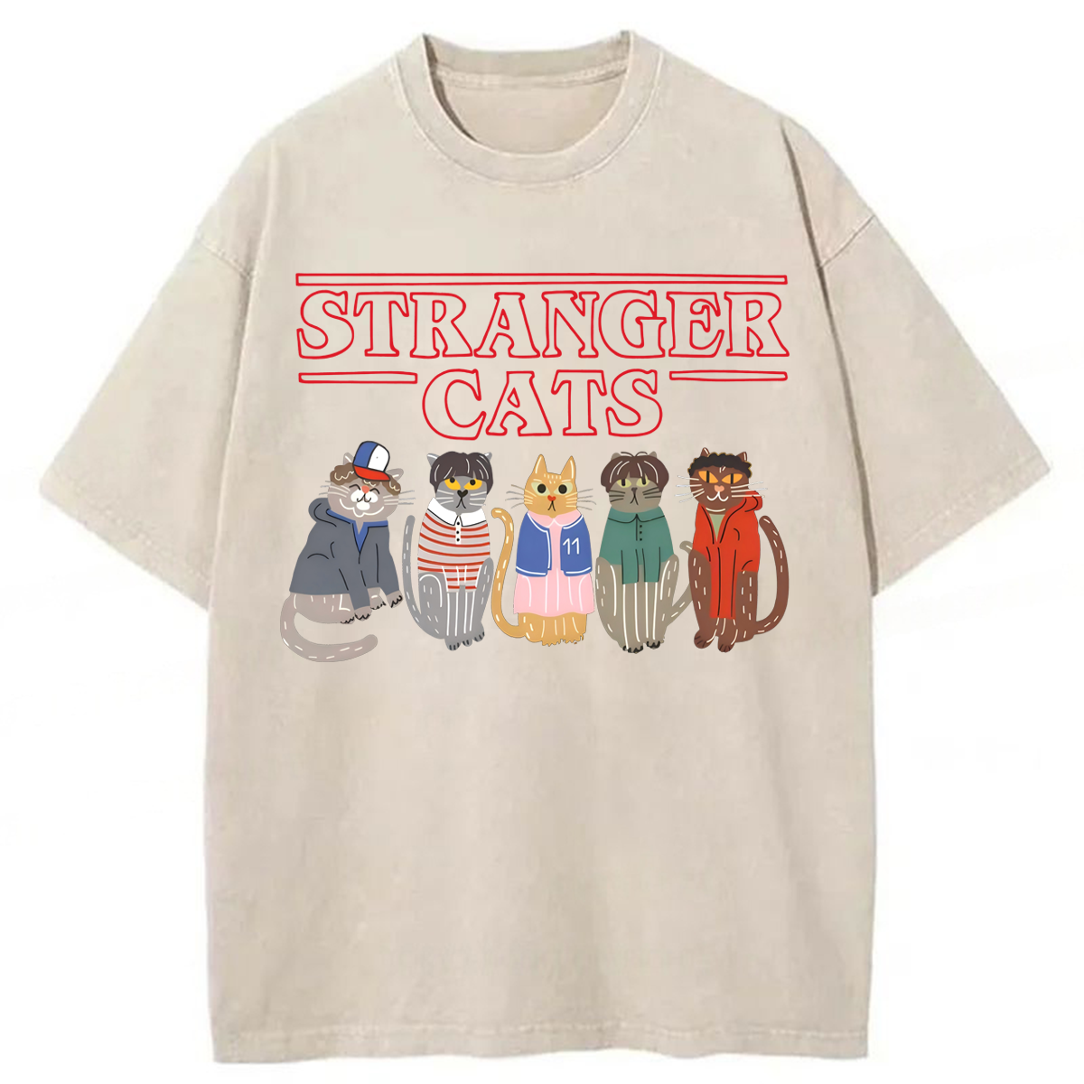 bbb Stranger Cats Washed T-shirt