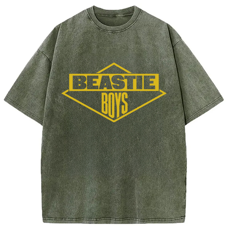 bbb Vintage Black Logo Beastie Boys Hiphop Washed T-Shirt
