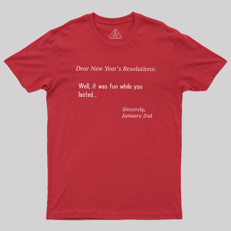 Dear New Year Resolutions  T-Shirt