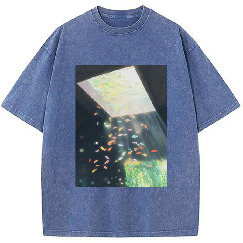 bbb Fish Swimming in the Air Washed T-Shirt