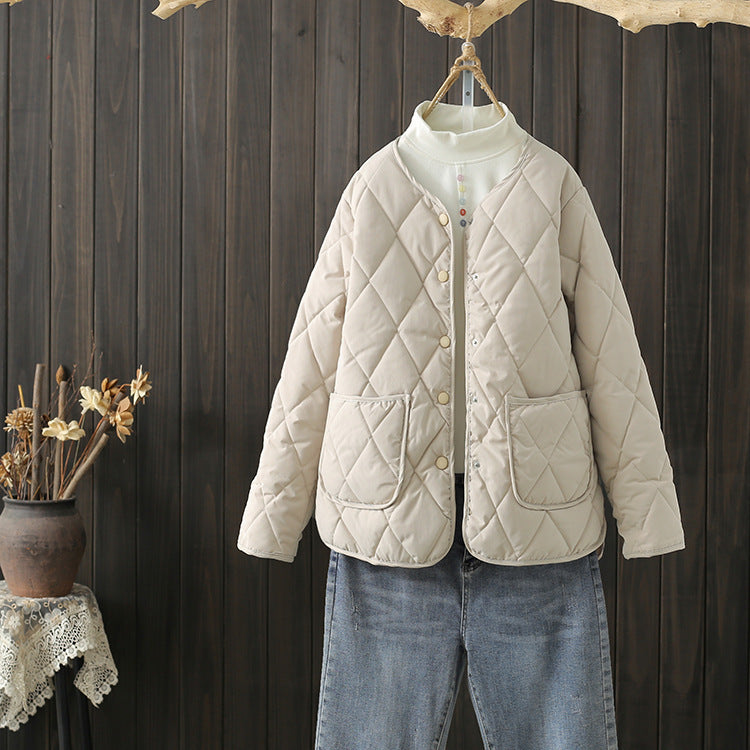 Lightweight Women’s Quilted Jacket - Button Front, Winter