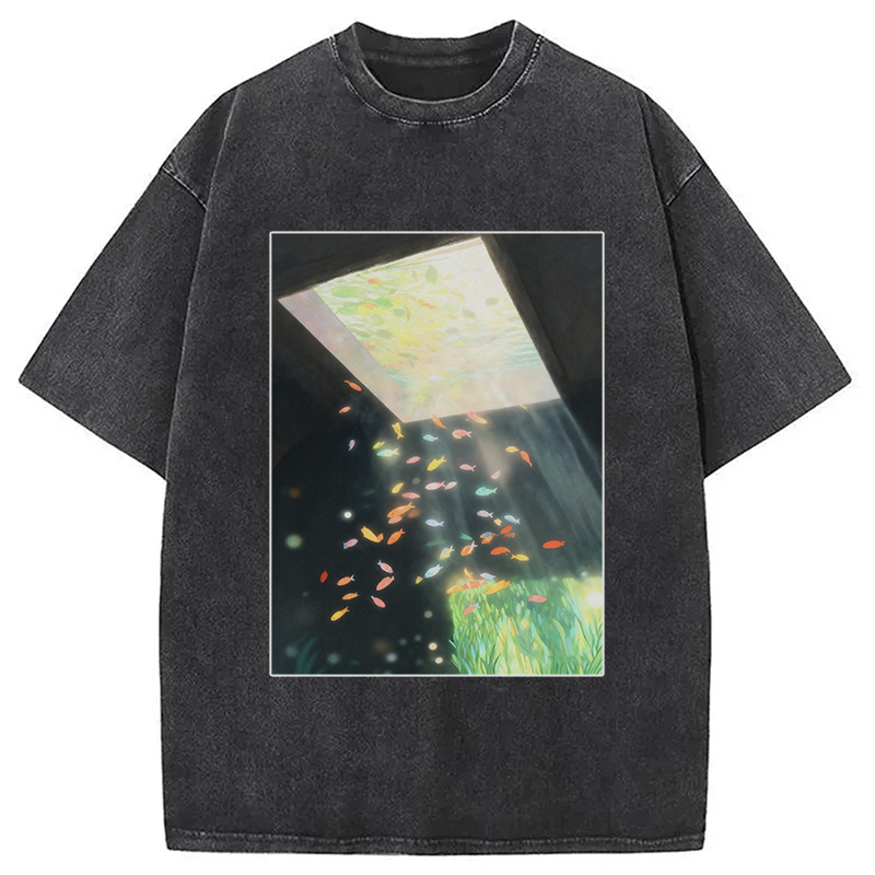 bbb Fish Swimming in the Air Washed T-Shirt