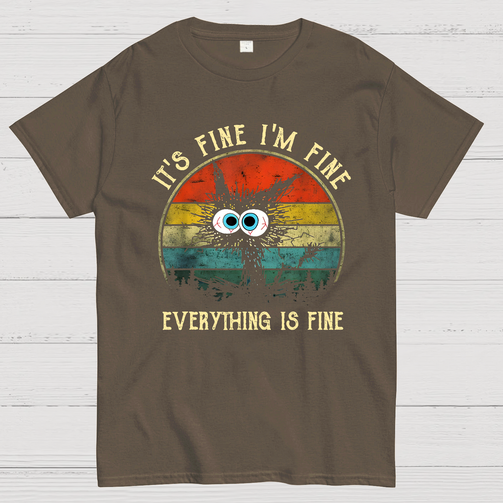 It ‘s Fine I am Fine Everything Is Fine Funny Black cat  T-Shirt