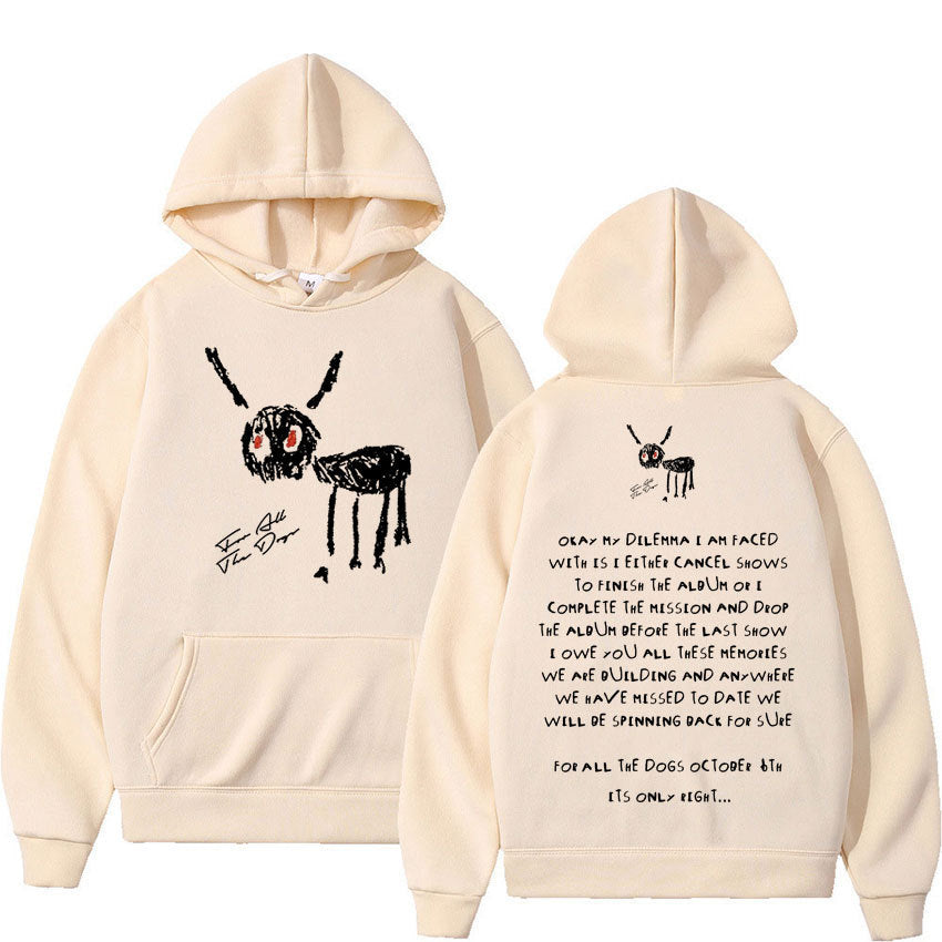 Oversized Men's Hoodie - Relaxed Spandex Blend, Streetwear