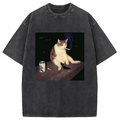 bbb Cigarette Kitten Funny Smoking Cat Meme Washed T-Shirt