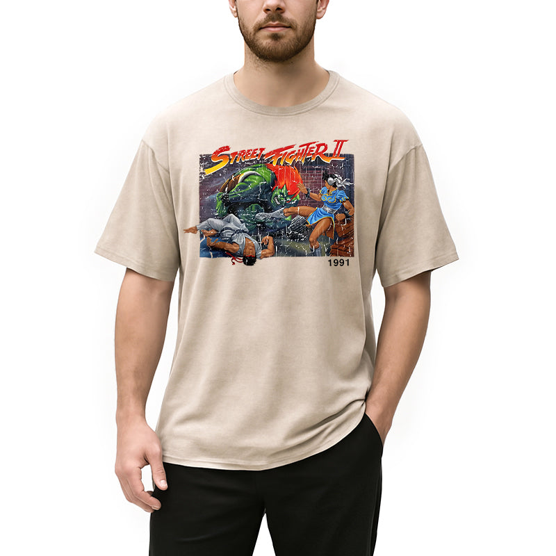 bbb Street Fighter Retro Game Vintage Washed T-Shirt