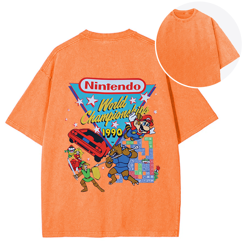 bbb Nintendo 1990 World Championships Back Washed T-Shirt