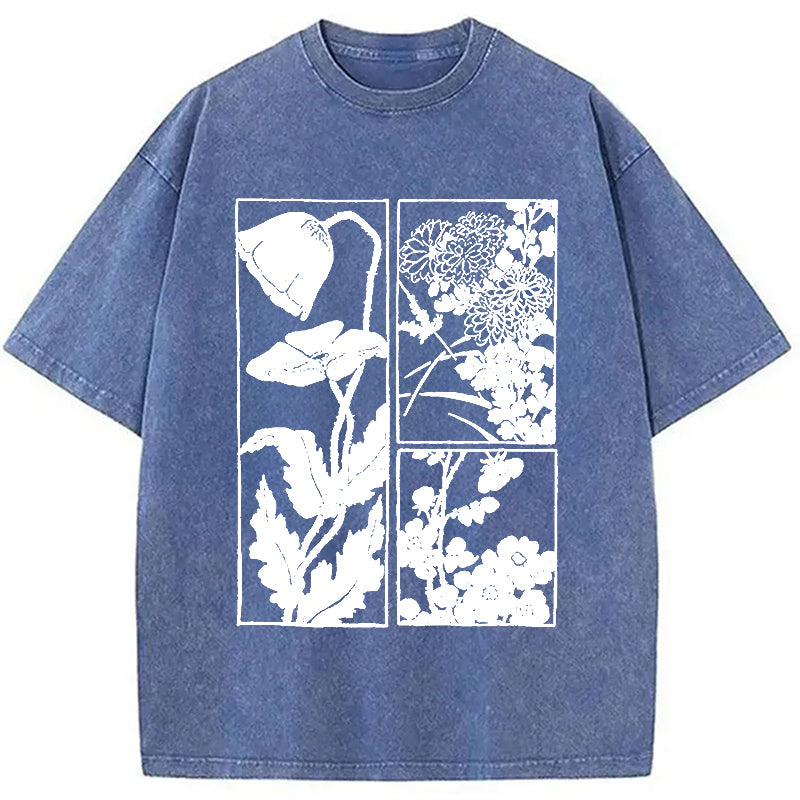 bbb Woodcut Flowers Washed T-Shirt