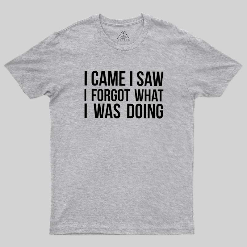 I Came I Saw I Forgot What I Was Doing Humor Joke Quote  T-Shirt