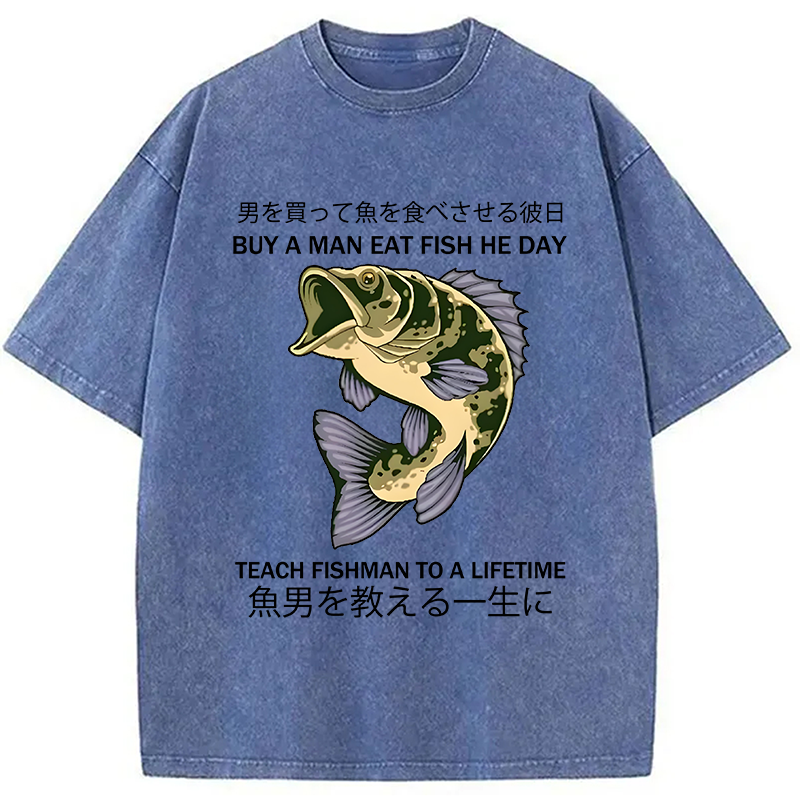 bbb Teach A Man To Fish Washed T-Shirt