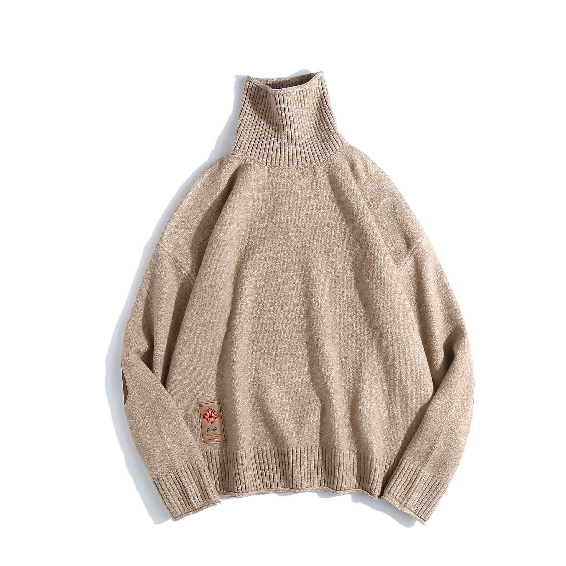 Insulating Relaxed Men Turtleneck Sweater - Pullover Knit Winter