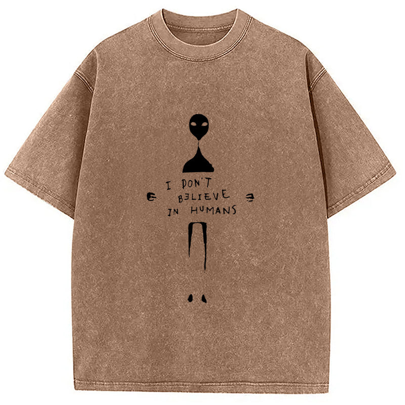 bbb I Don't Believe In Humans Washed T-Shirt