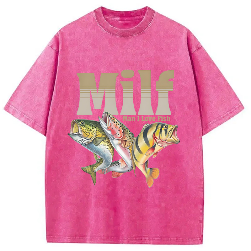 bbb Man I Love Fish Meme Washed T-Shirt