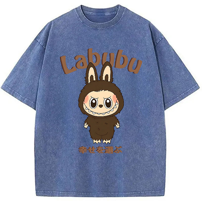 bbb Labubu Cute Vintage Japanese Washed T-Shirt