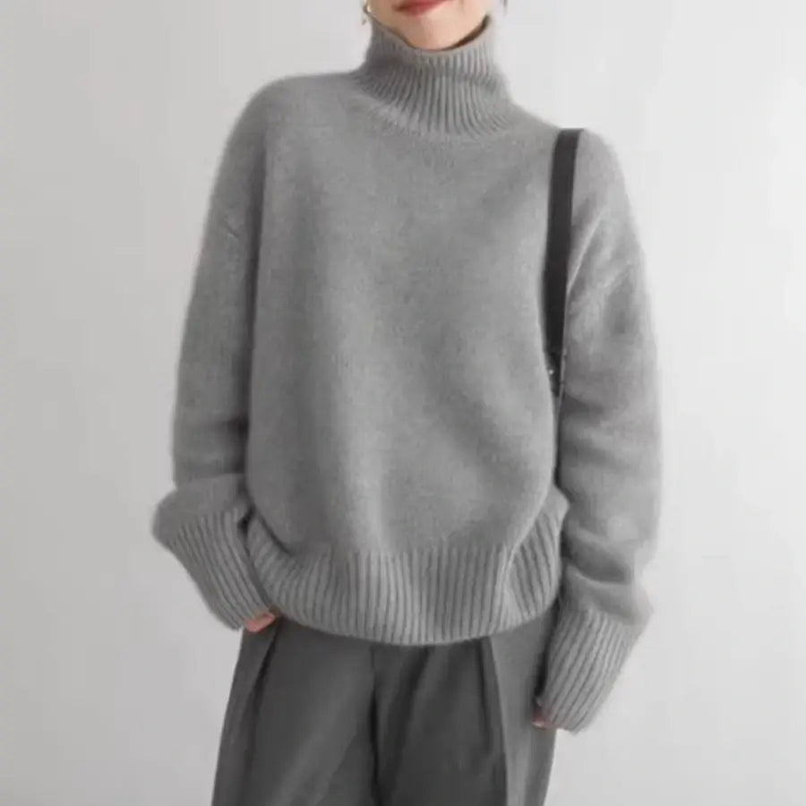Cashmere Sweater - Soft Oversized Turtleneck Knit for Women