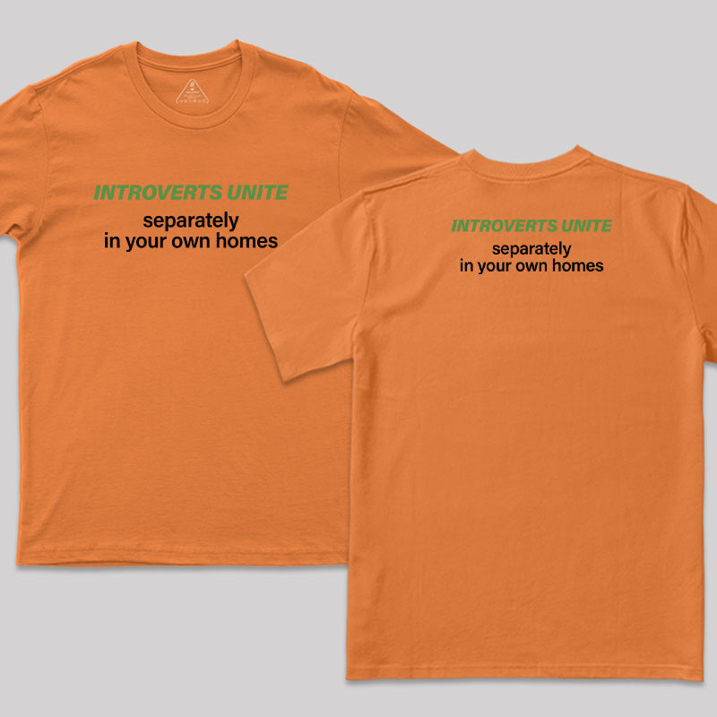 Introverts Unite Front and Back Printed T-Shirt