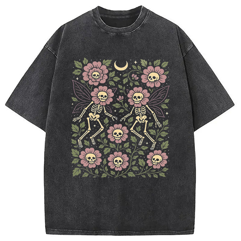 bbb Skeleton Fairy Grunge Washed T-Shirt