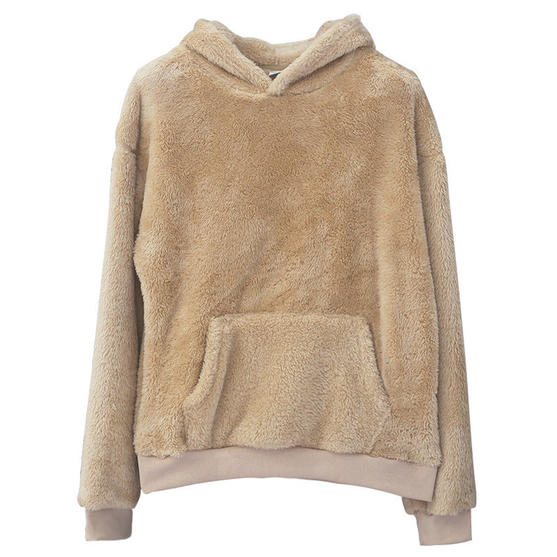 Soft Relaxed Men's Hoodie - Pullover, Double Velvet, Winter