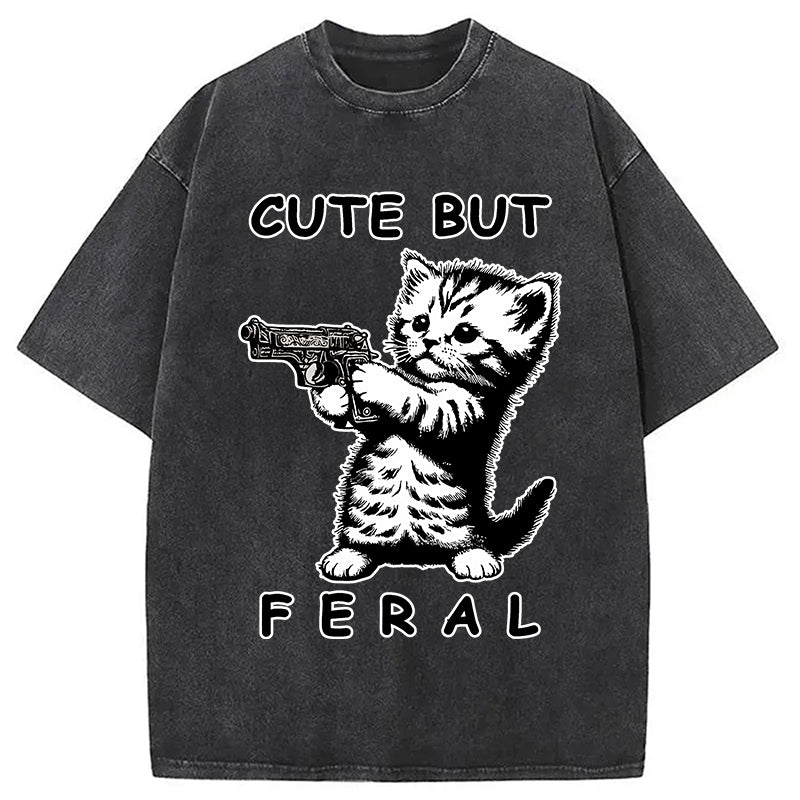 bbb Ferocious Cat Washed T-Shirt