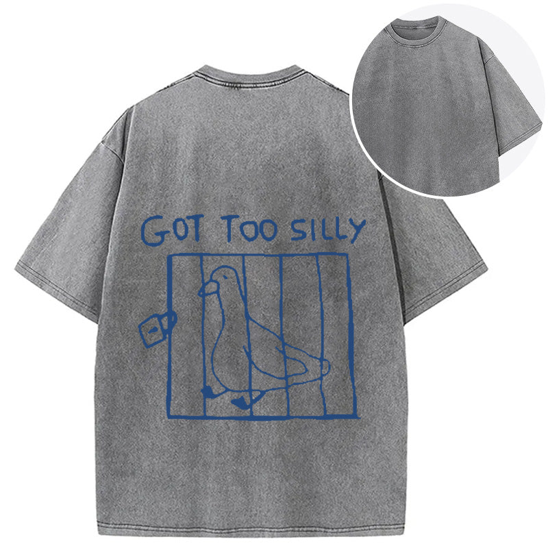 bbb Got Too Silly Meme Back Washed T-Shirt