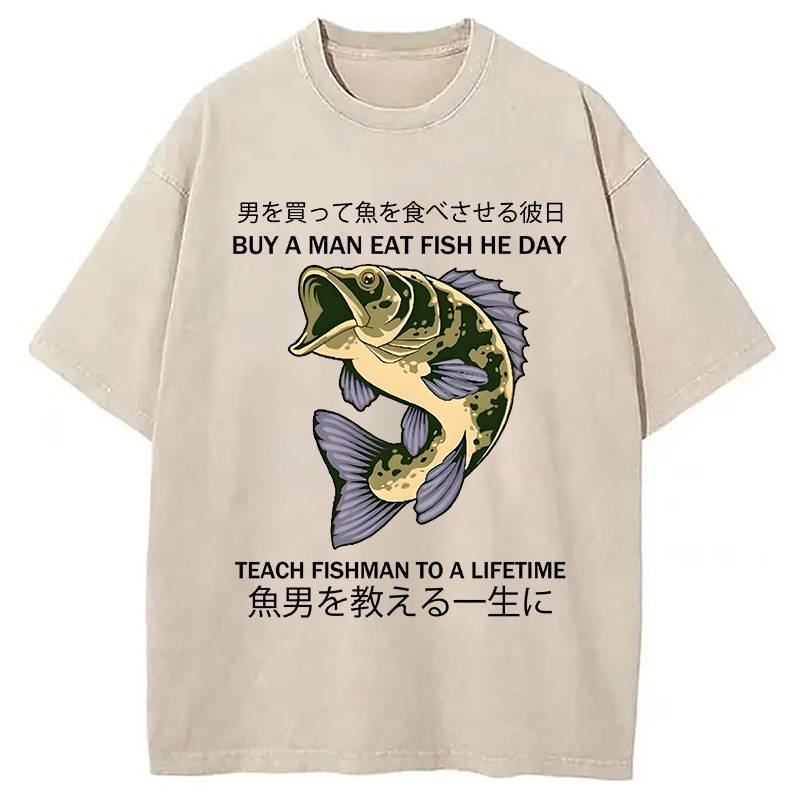 bbb Teach A Man To Fish Washed T-Shirt