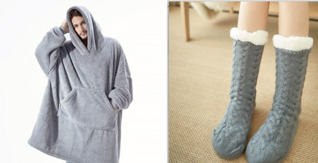 Warm Cozy Women Blanket Hoodie - Oversized Fleece Lounging
