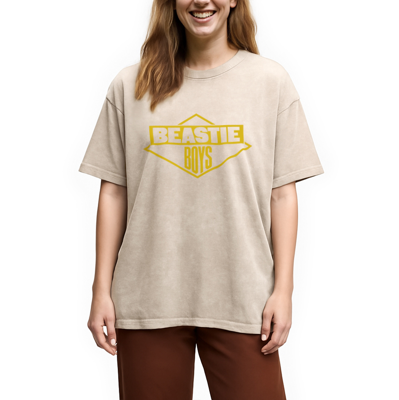bbb Vintage Black Logo Beastie Boys Hiphop Washed T-Shirt