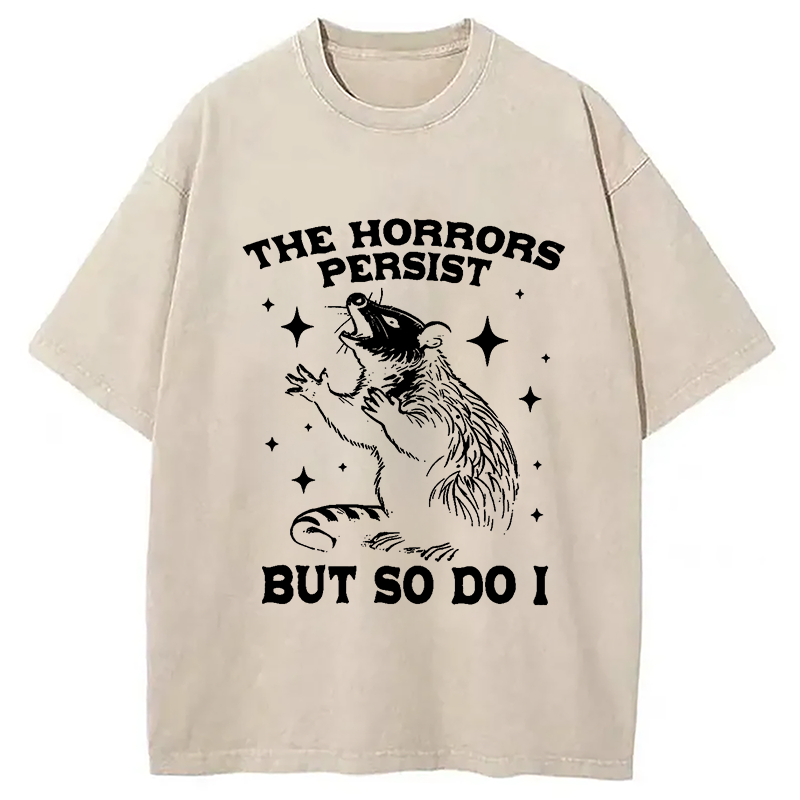bbb Funny Angry Opossum Possum Washed T-Shirt