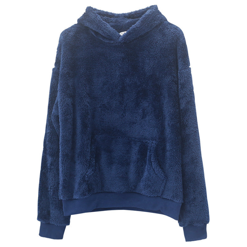 Soft Relaxed Men's Hoodie - Pullover, Double Velvet, Winter