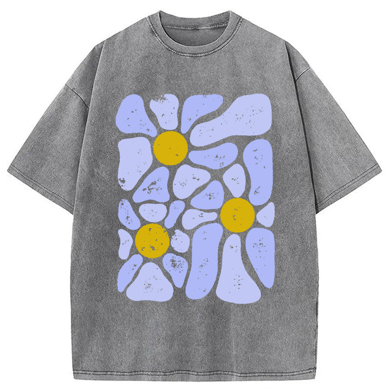 bbb Abstract Flowers Art Washed T-Shirt