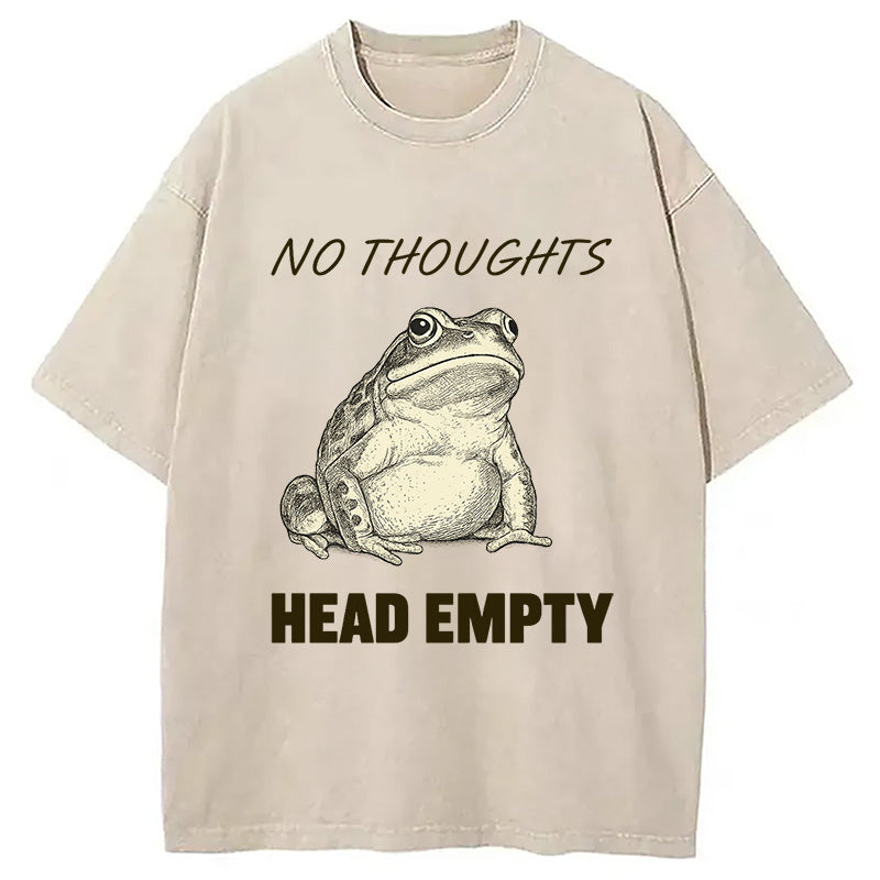 bbb No Thoughts Frog Washed T-Shirt